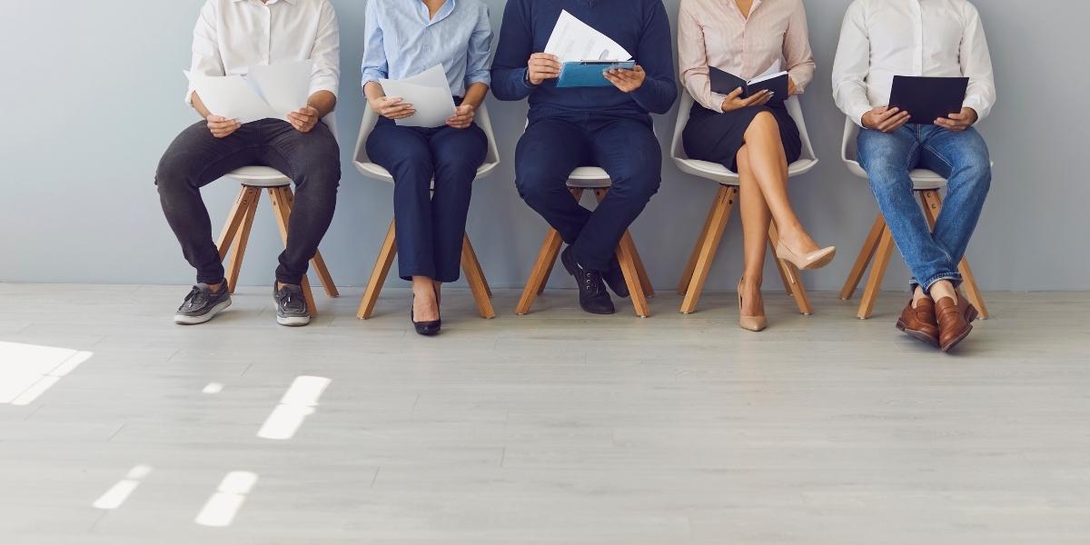 people searching for job and waiting for interview